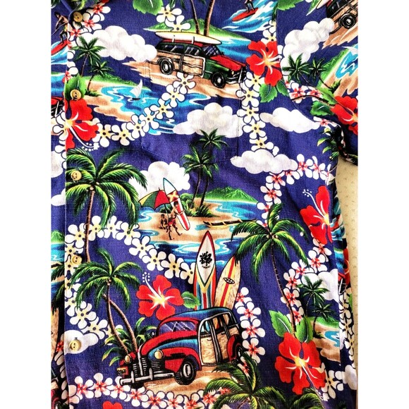 RJC STYLED HAWAII ALOHA HAWAIIAN BAHAMA colorful SHIRT XL Woody Floral Surf USA - Picture 5 of 7